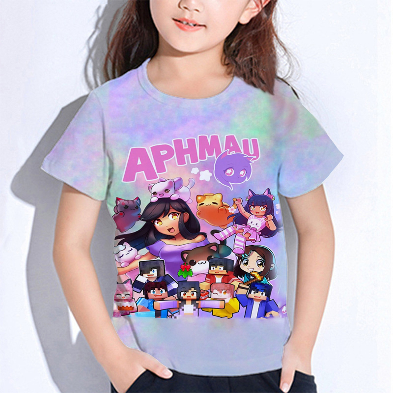 Summer Clothing Baby Boy - Aphmau Meows kot T-shirty z motywem