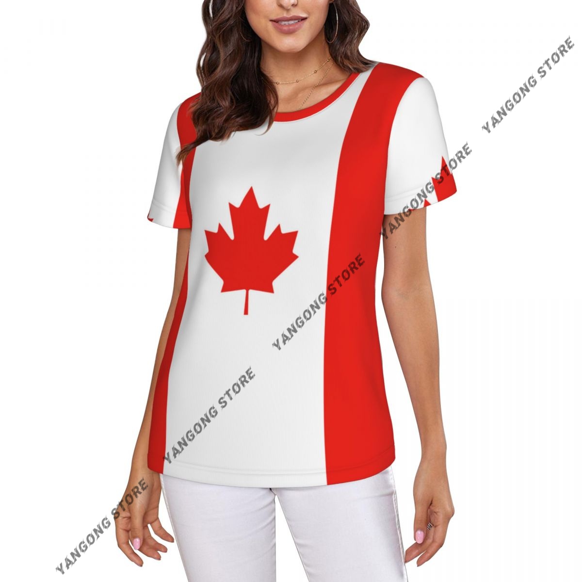 Summer Clothing Women Canada - T-shirt damski Kanada Flaga Kanady Tshirt