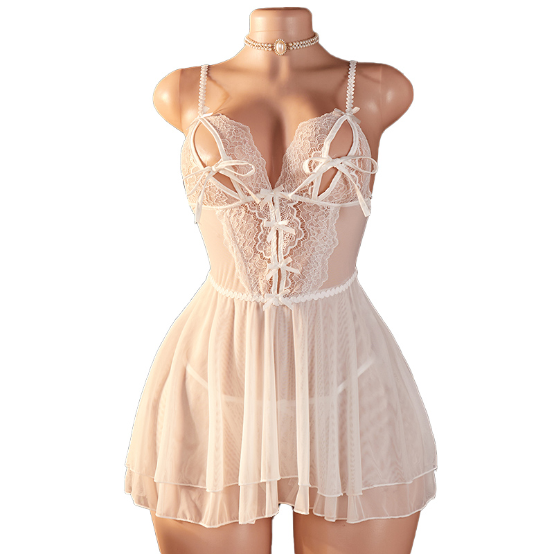 Summer Clothing Dress - Przezroczysta, seksowna bielizna damska, głęboki dekolt