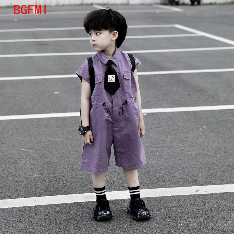 Summer Clothing Baby Boy - Dziecięce letnie szorty ogrodniczki Capri chłopięce
