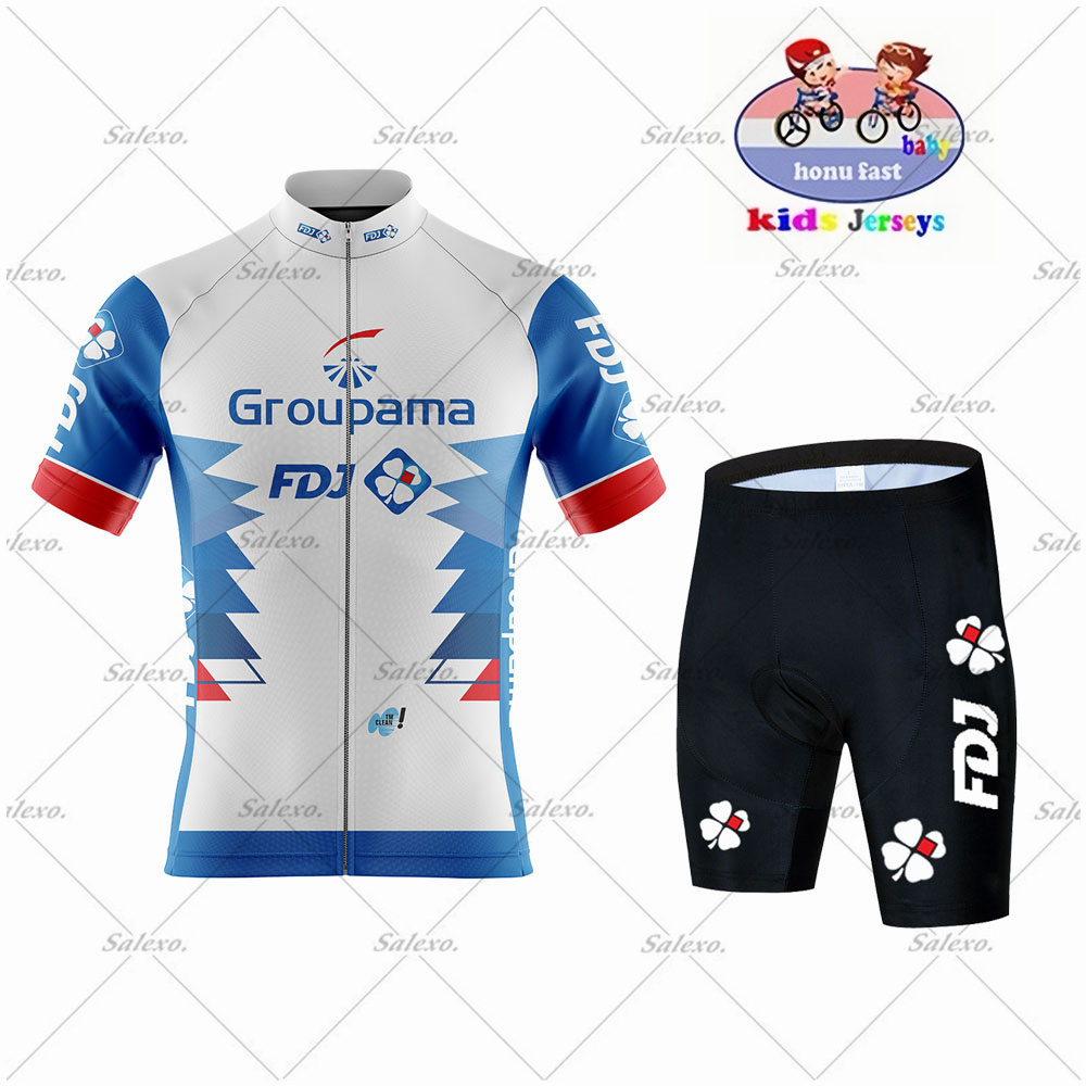 Summer Clothing Kids Sale - Dziecięcy zestaw kolarski FDJ dla chłopców