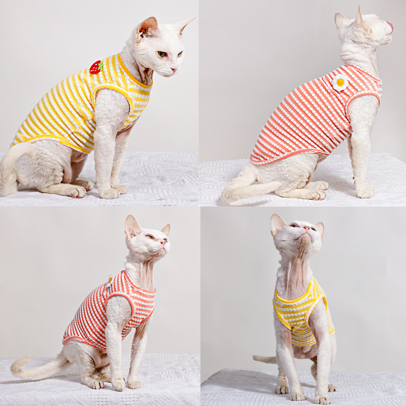 Soft Summer Yellow Clothing - Letnia koszulka dla kota Sphynx Miękka