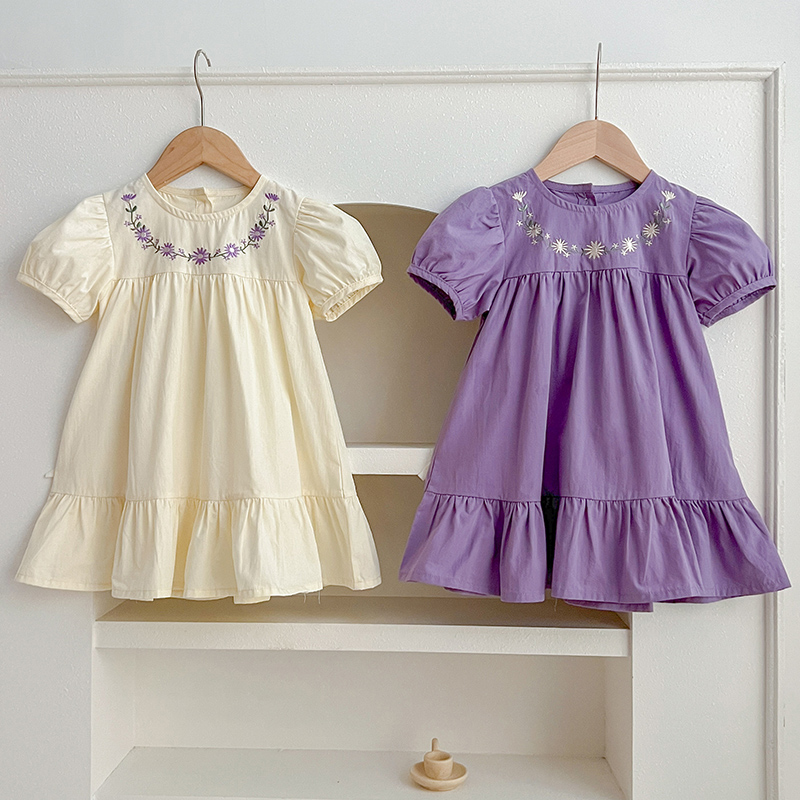 Summer Clothing For Teen Girls - 1-6 lat dziewczęca modna sukienka haftowany
