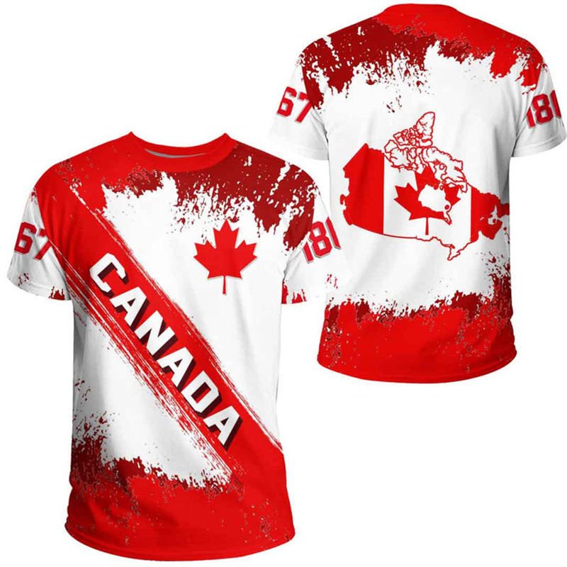 Summer Clothing Women Canada - Canada Day T-shirt Canadian Flag Emblem
