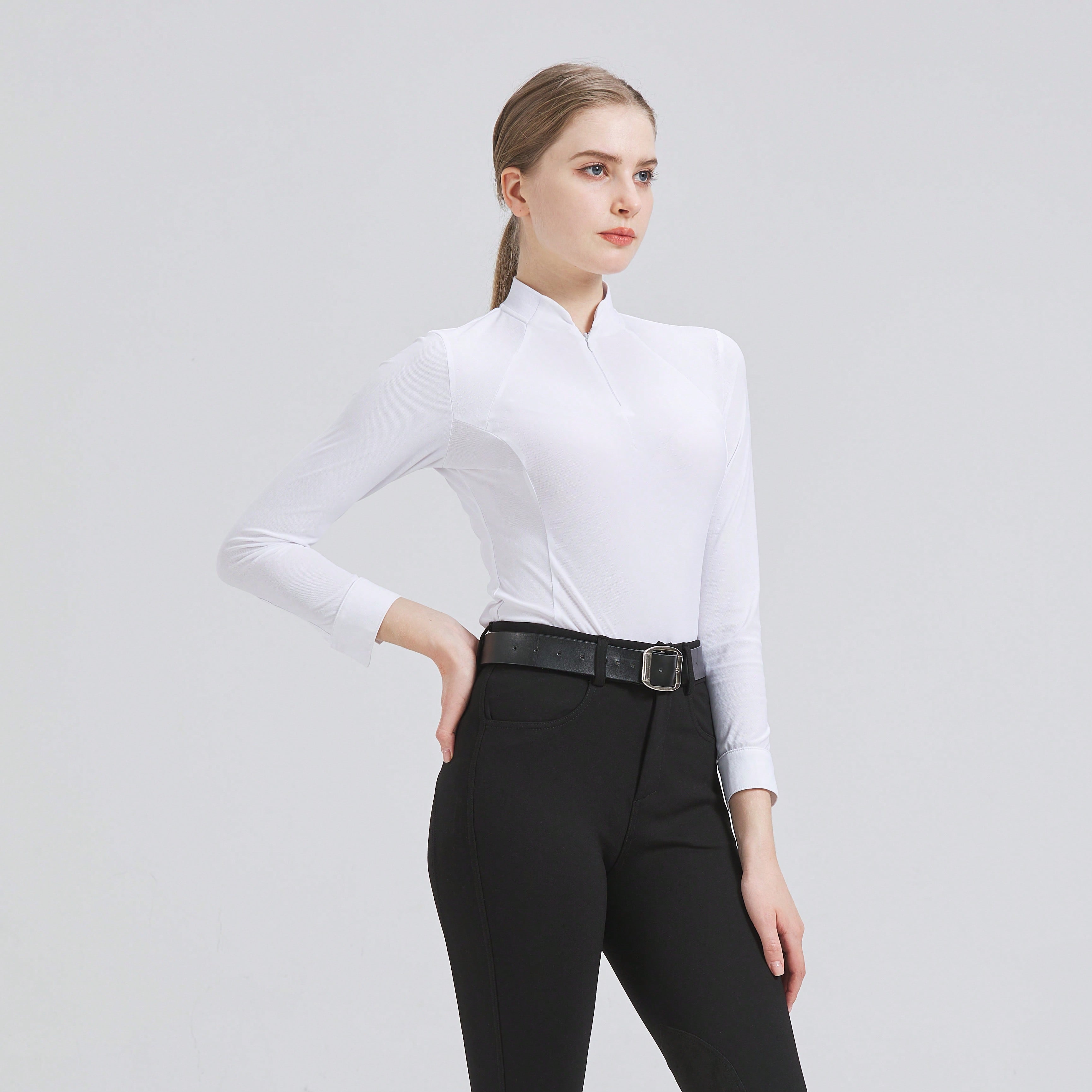 Summer Equestrian Clothing - Damska koszulka jeździecka z długim rękawem