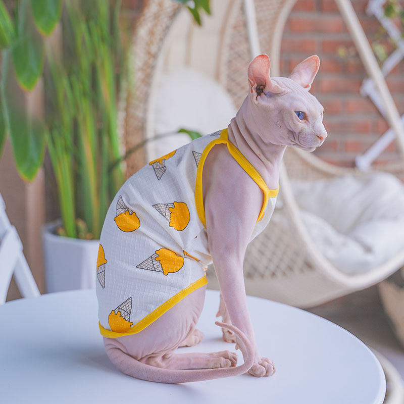 Soft Summer Yellow Clothing - Sphynx ubrania dla kotów Sphinx bawełniana