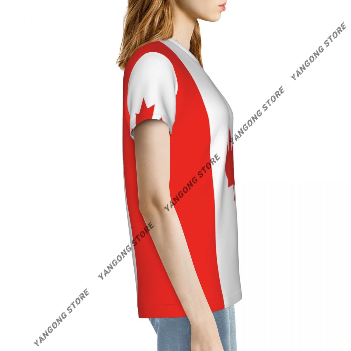 T-shirt damski Kanada Flaga Ka – Summer Clothing Women Canada recenzja i cena