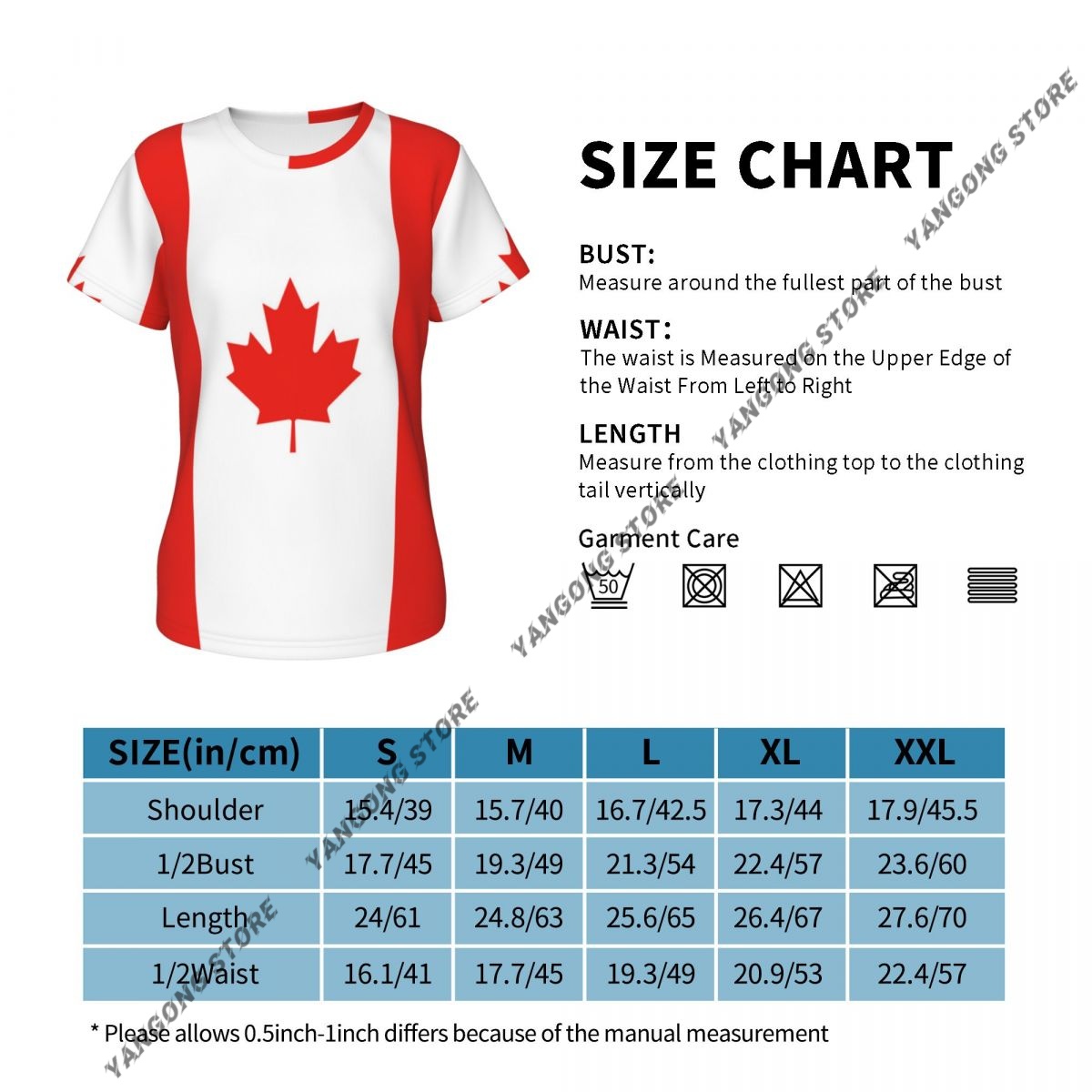 T-shirt damski Kanada Flaga Ka – Summer Clothing Women Canada recenzja i cena