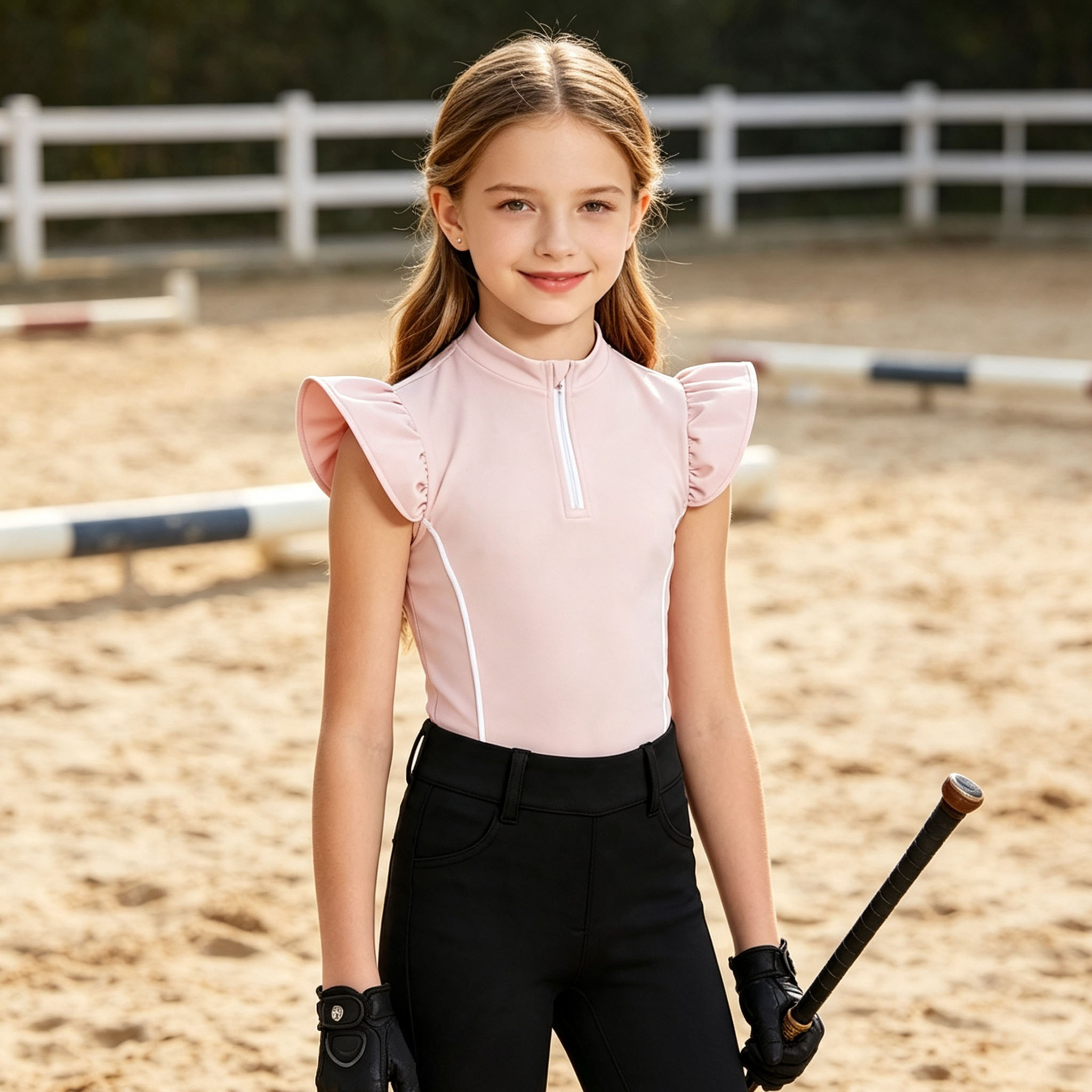 Dziewczęca koszulka do jazdy k – Summer Equestrian Clothing recenzja i cena