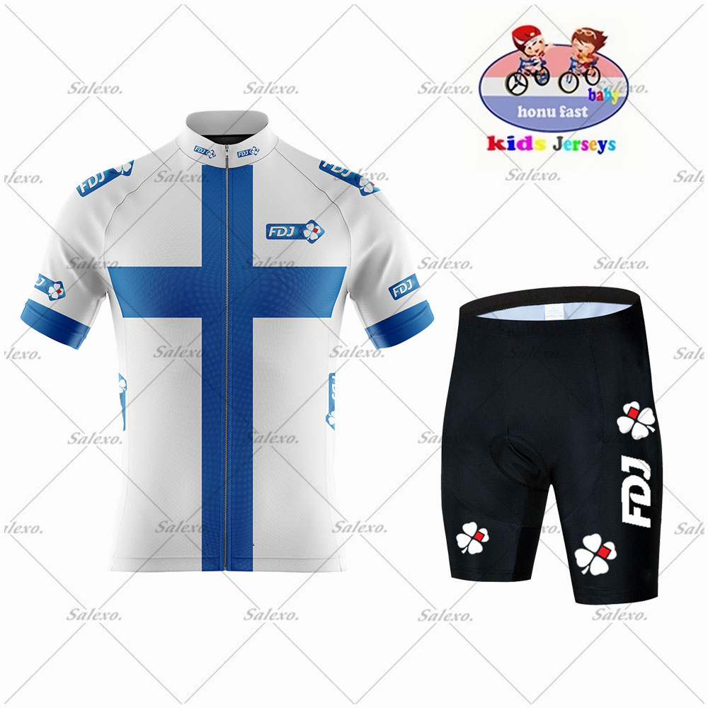 Dziecięcy zestaw kolarski FDJ  – Summer Clothing Kids Sale recenzja i cena