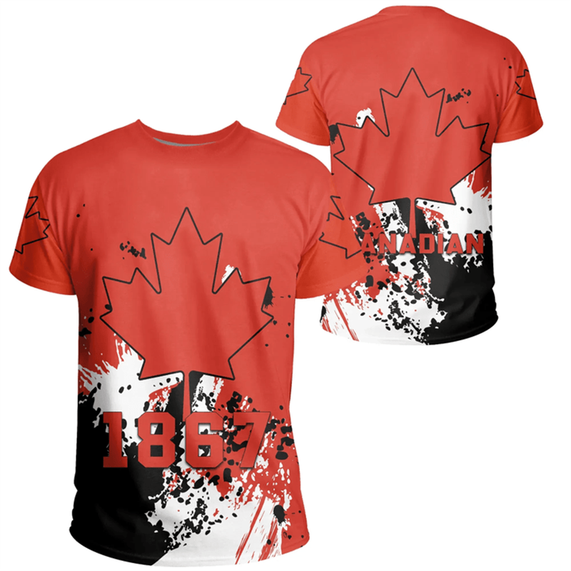 Canada Day T-shirt Canadian Fl – Summer Clothing Women Canada recenzja i cena