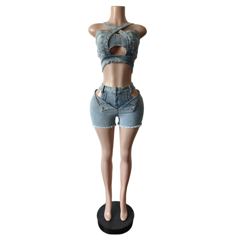 Seksowne jeansowe 2-częściowe  – Summer Clothing Model recenzja i cena