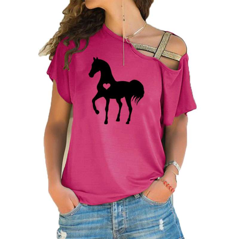 Lato nowe serce koń tshirt pre – Summer Equestrian Clothing recenzja i cena