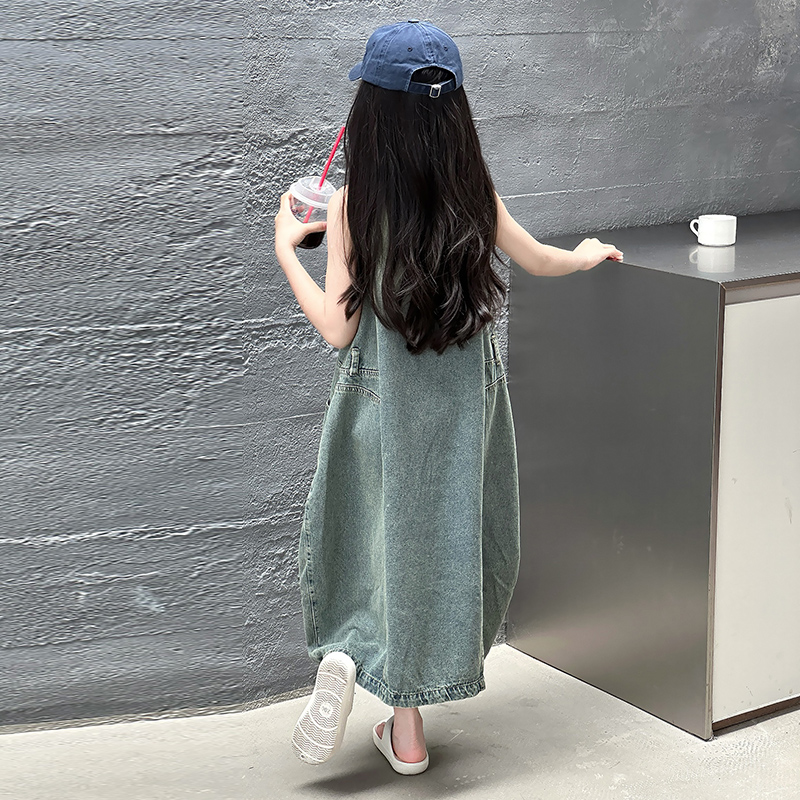 Vintage Blue Children Girls Wy – Summer Clothing For Kids Girls recenzja i cena