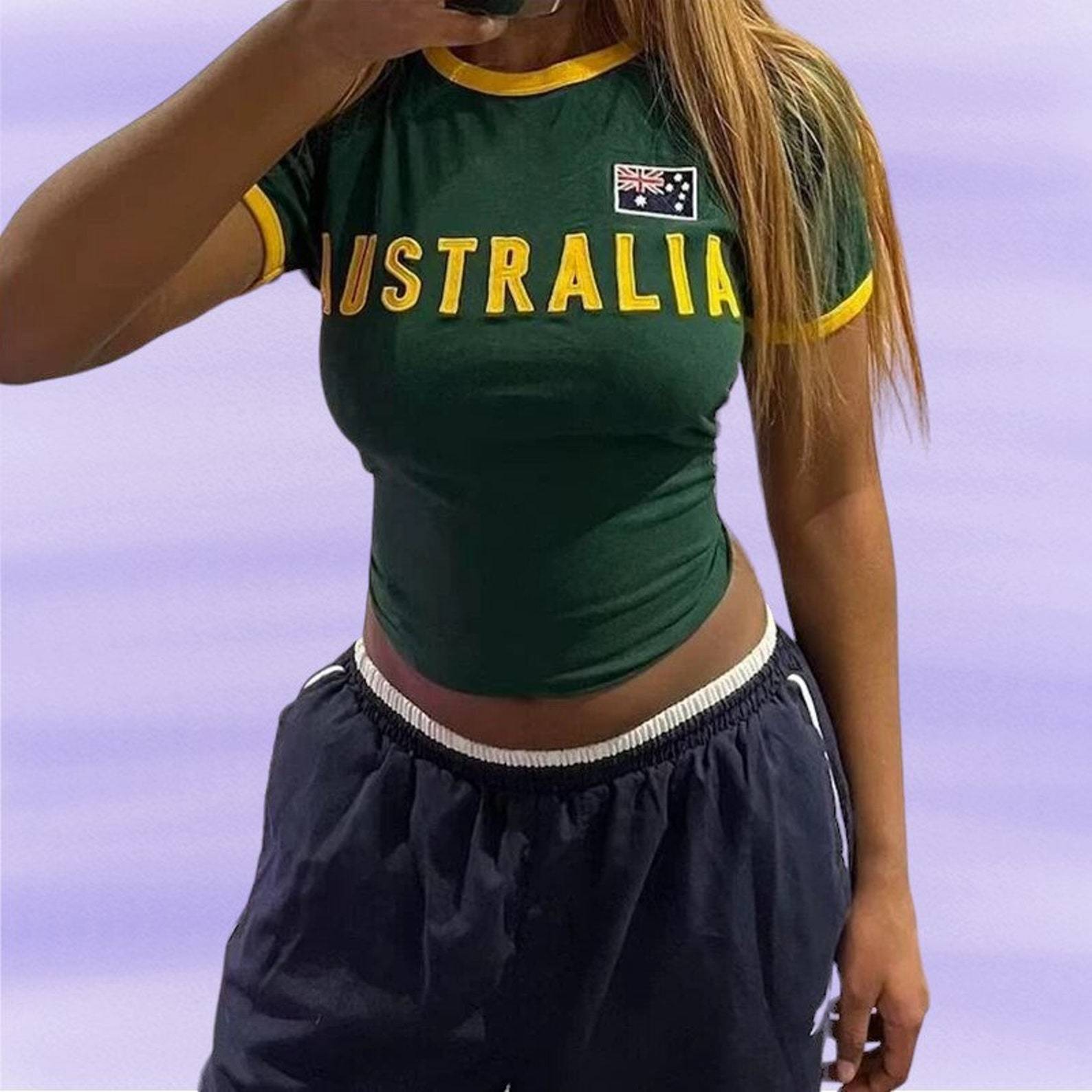 Letnia zielona koszulka damska – Summer Clothing Women Australia recenzja i cena