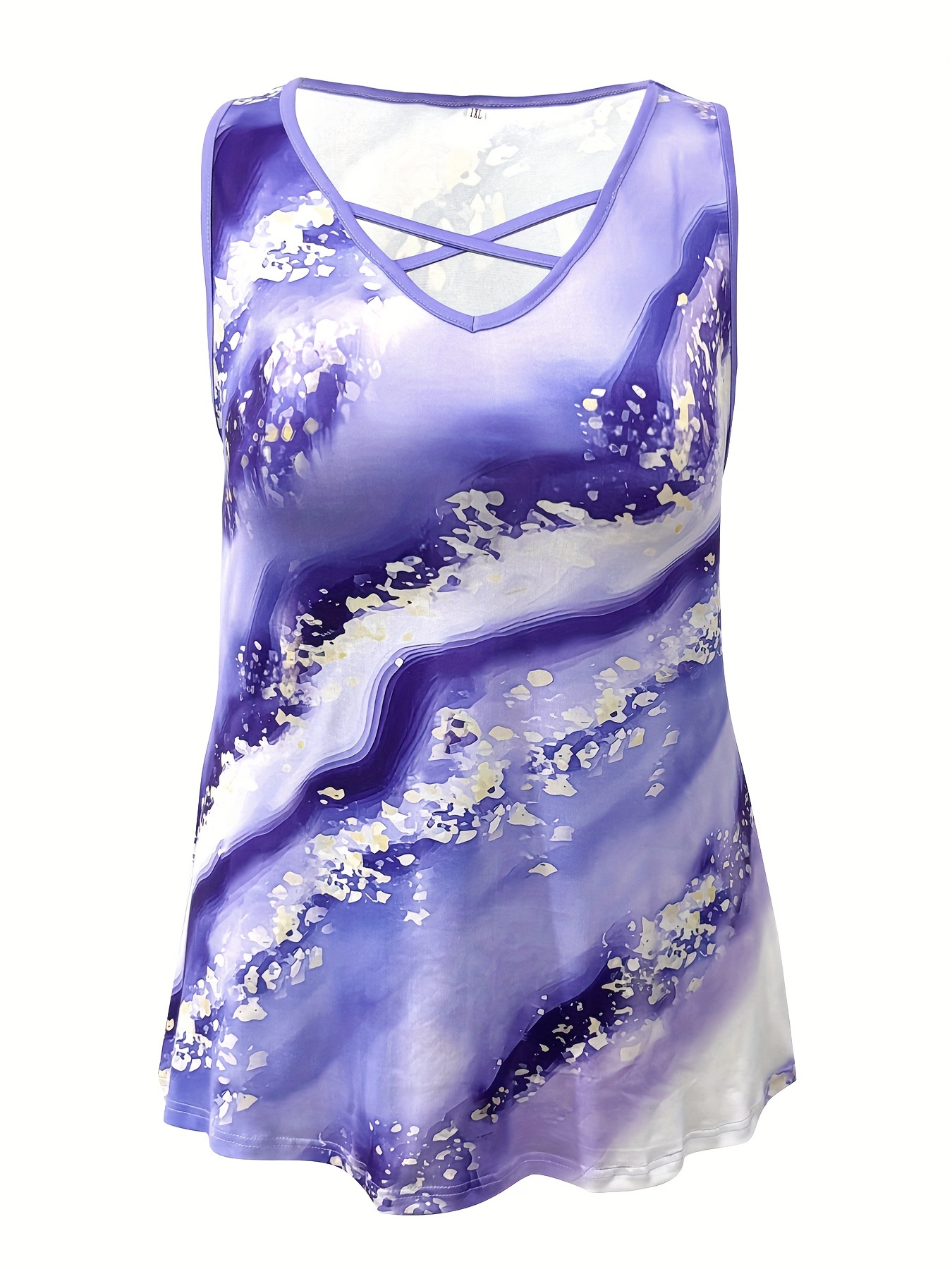 Plus Size Marble Print Tank To – Summer Upf Clothing recenzja i cena